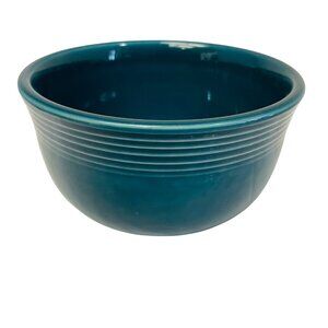 Fiesta Homer Laughlin USA Teal Mixing Bowl Ribbed Stoneware Kitchenware 3" x 6"